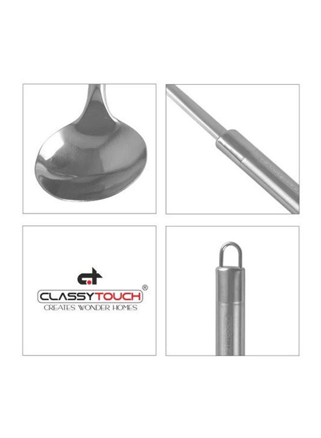 CLASSYTOUCH ملعقة أرز من الفولاذ المقاوم للصدأ، مغرفة أرز، أدوات مطبخ، للمطاعم المنزلية مع حلقة متينة للتعليق - Image 2