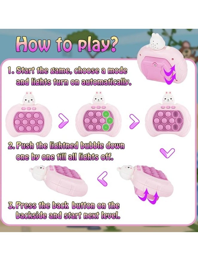 Oaktech Handheld Push Game, Fast Push Game For Kids, Rabbit Quick Push Bubble Button Game, Pop It Game Animal Version, Sensory Pop Fidget Toys For 3-12 Children Boys Girls Adults Birthday Gifts