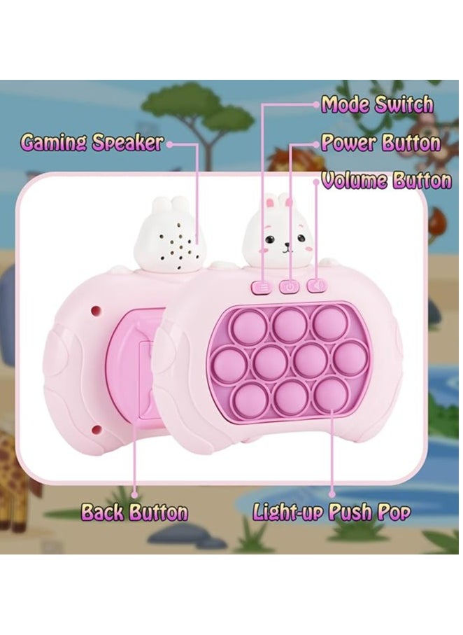 Oaktech Handheld Push Game, Fast Push Game For Kids, Rabbit Quick Push Bubble Button Game, Pop It Game Animal Version, Sensory Pop Fidget Toys For 3-12 Children Boys Girls Adults Birthday Gifts