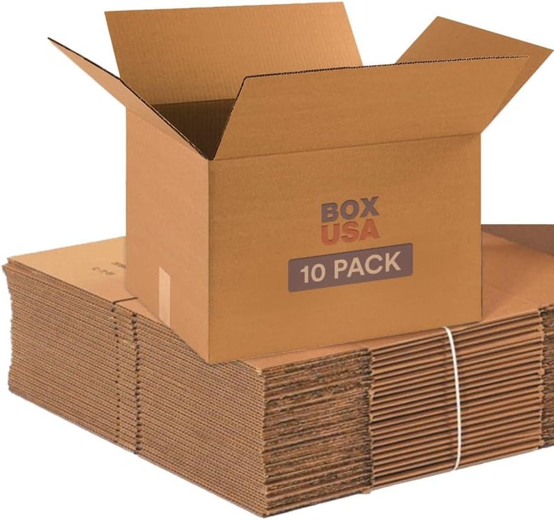 BOX USA Moving Boxes Medium 18"L x 14"W x 12"H 10-Pack - Corrugated Cardboard Box for Shipping, Mailing, Packing, Packaging and Storage - Image 1
