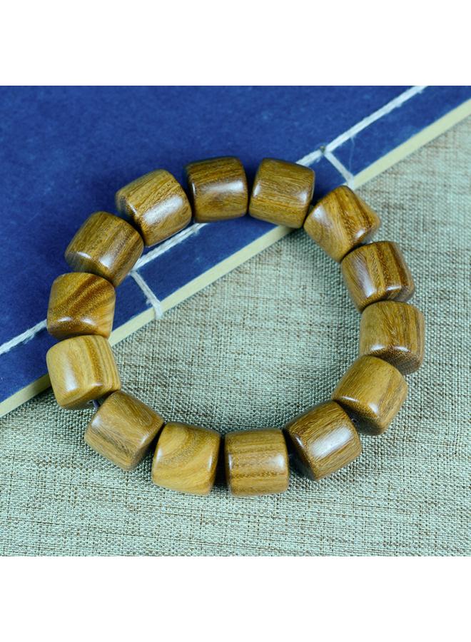Lobular Red Sandalwood Green Sandalwood Red Sandalwood Golden Silk Nan Bucket Beads Bracelet Abacus Beads Bamboo Section Men's And Women's Old Buddha Beads Bracelet 