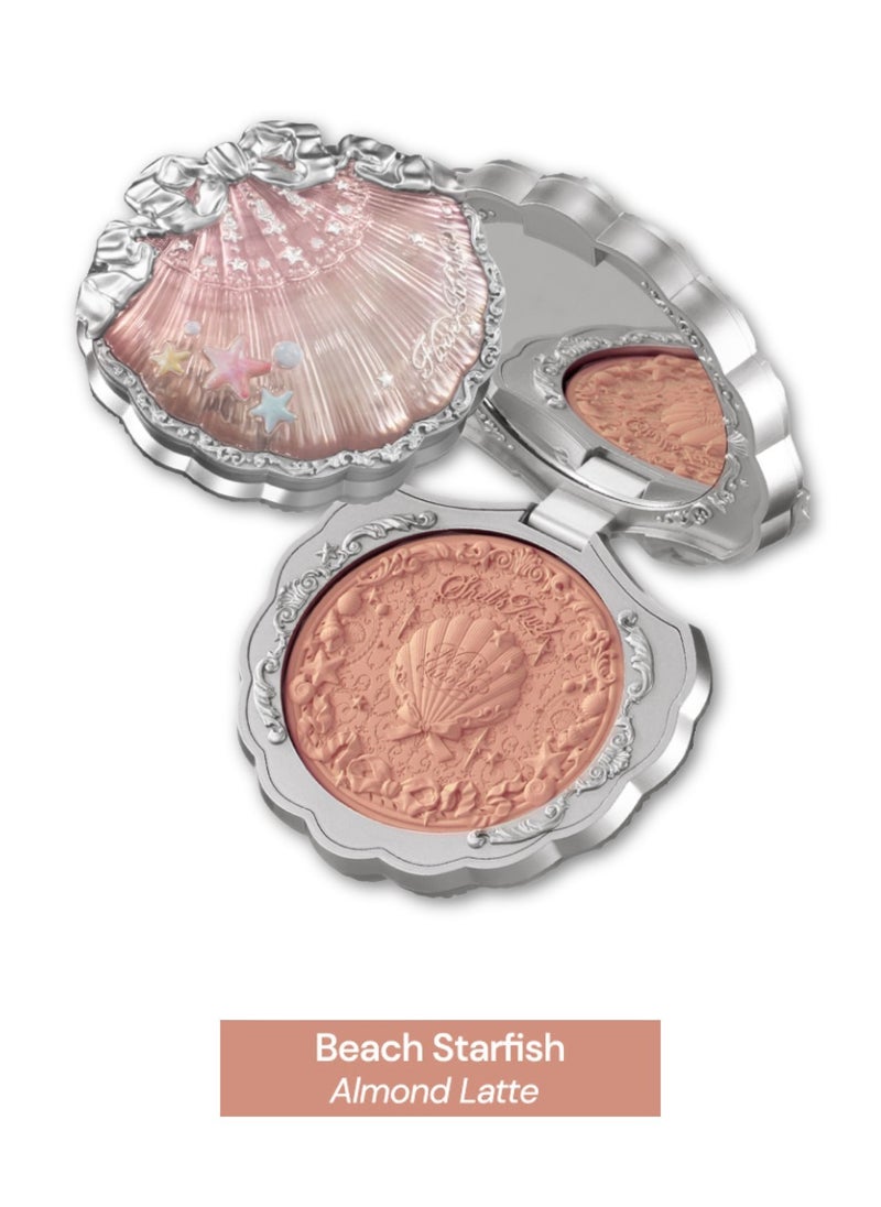 Flower Knows Shell's Jewel Silk Satin Blush – Long-Lasting Cheek & Highlight Duo with Vitamin E - 04 Beach Starfish  - Image 1