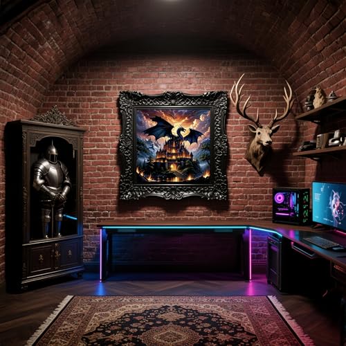Acelii 5D Diamond Art Kits for Adults Beginners Dragon Castle，DIY Full Round Drill Diamond Painting Kits, Paint by Diamonds Dots Gem Art Crystal Easy，Home Wall Decor 13.78X13.78 Inch - Image 3