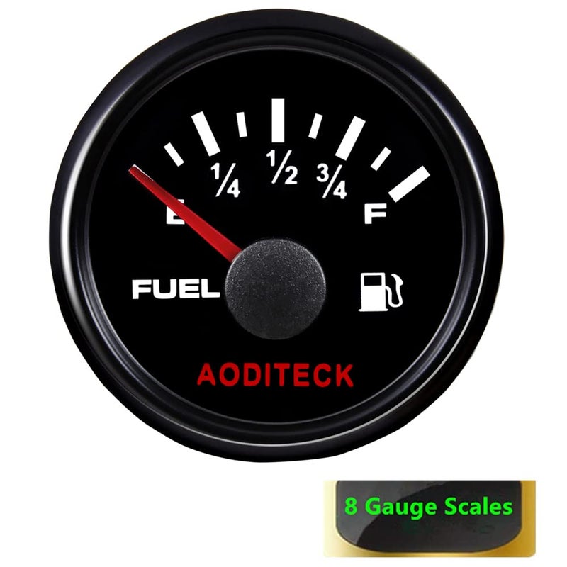 AODITECK 8 Scale Marine Fuel Gauge for Boat Gas Tank Truck Diesel Vehicles RV - Image 3