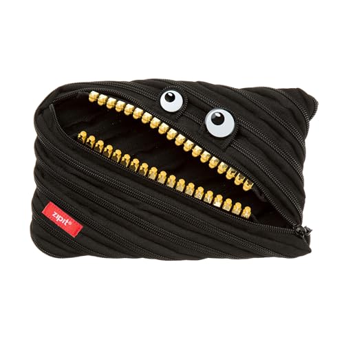 ZIPIT Grillz Large Pencil Case for Kids, Cute Zipper Pouch for Boys Girls and Teens, Stationery Bag for School ,Black - Image 1