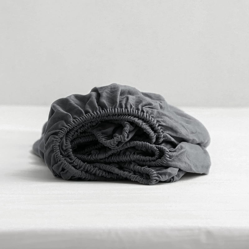 King Linens كينغ بياضات 100 ٪ من الكتان المجهز بالألواح الصلبة مغسولة - (قطعة واحدة) - Image 1
