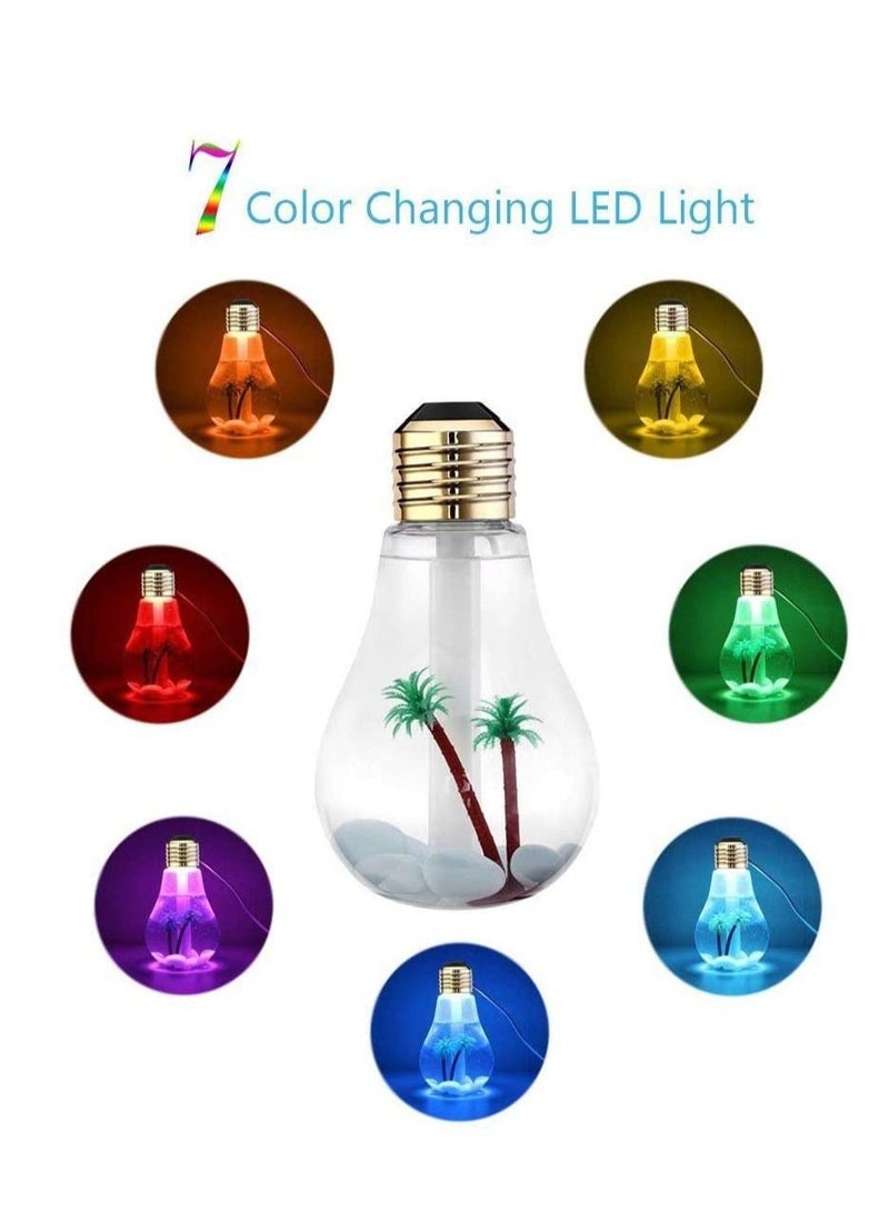 مصباح LED ميني USB مرطب هواء ضبابي للمنزل، المكتب، غرفة النوم 400 مل - Image 4