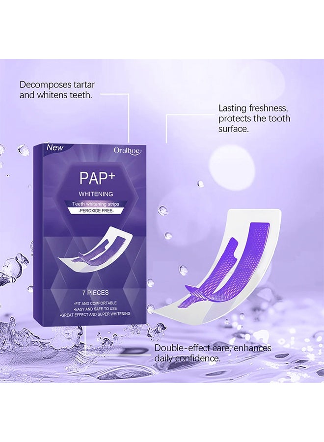 أورالحوي مجموعة تبييض الأسنان ORALHOE Purple Oral Patch مكونة من 7 شرائح بيضاء لطيفة ومنعشة - Image 4