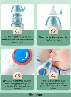 MissTiara Rechargeable Automatic Electric Baby Nasal Aspirator-Nasal Mucus Remover for Kids With Music And Light Soothing Function  - Image 4