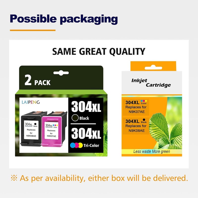 LAIPENG 304XL 304 XL Ink Cartridges Remanufactured for HP Envy 5000 5010 5030 5032 DeskJet 2600 2620 2622 2630 2633 3720 3730 3733 3750 3760 3762 5010 5020 5032 Printer 4 Color Multipack (BK/CMY) Flexible purchase choices - Image 3