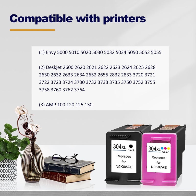 LAIPENG 304XL 304 XL Ink Cartridges Remanufactured for HP Envy 5000 5010 5030 5032 DeskJet 2600 2620 2622 2630 2633 3720 3730 3733 3750 3760 3762 5010 5020 5032 Printer 4 Color Multipack (BK/CMY) Flexible purchase choices - Image 2