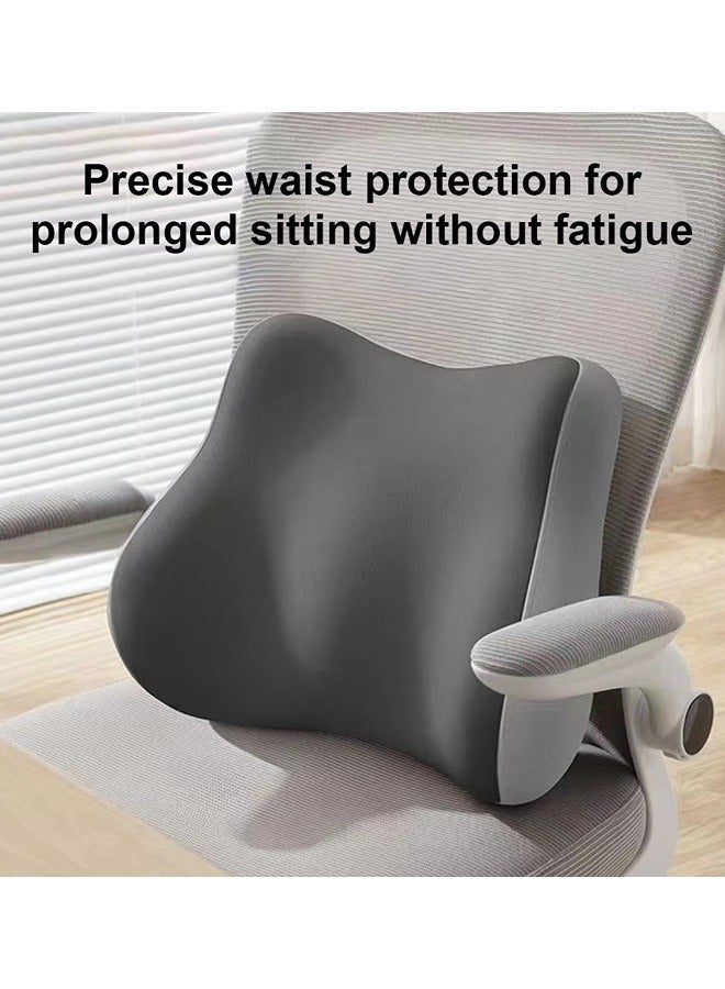 MLADEN 2PCS/Set Car Pillow Memory Foam Lumbar Support and Car Neck Pillow Kit Ergonomic Office Chair Headrest Pillow Car Back Support Pillow Set with Adjustable Strap (Black) - Image 3