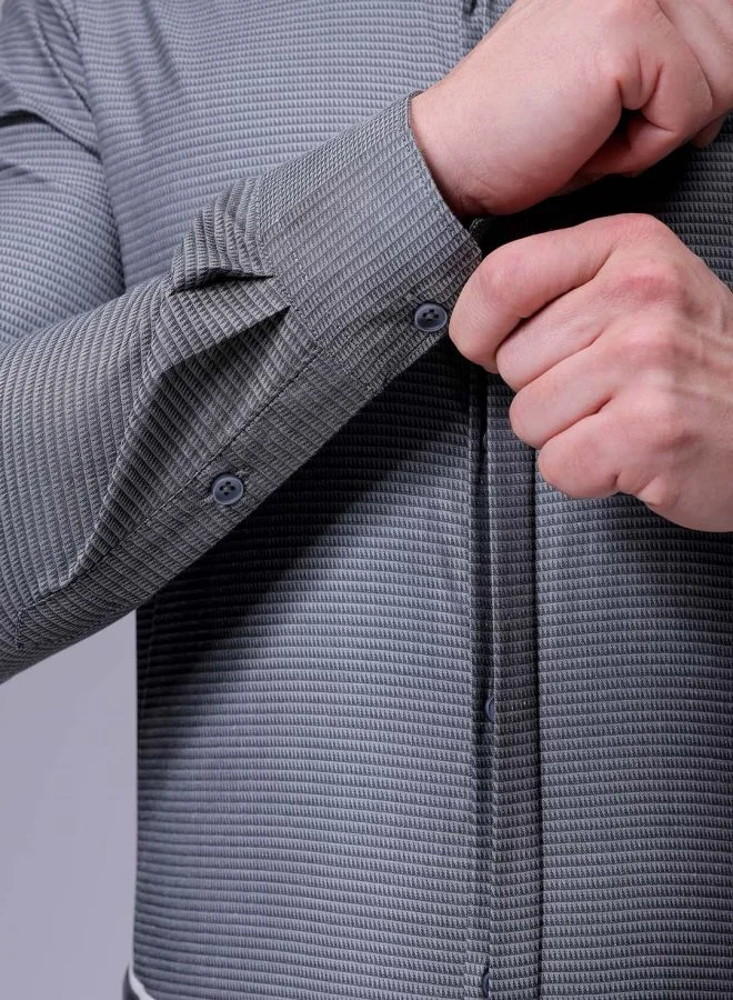 The Indian Garage Co Men Slim Fit Solid Full Sleeves Cutaway Collar Formal Shirt