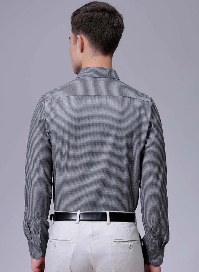 The Indian Garage Co Men Slim Fit Solid Full Sleeves Cutaway Collar Formal Shirt