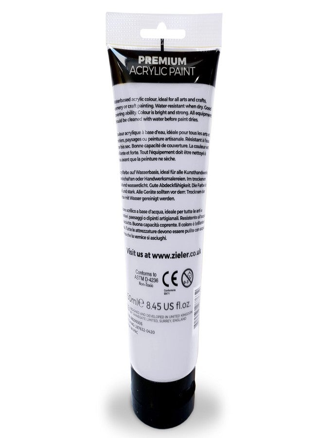 Zieler Acrylic Paint - Large 250ml (8.45oz) Tube (White) - Image 2