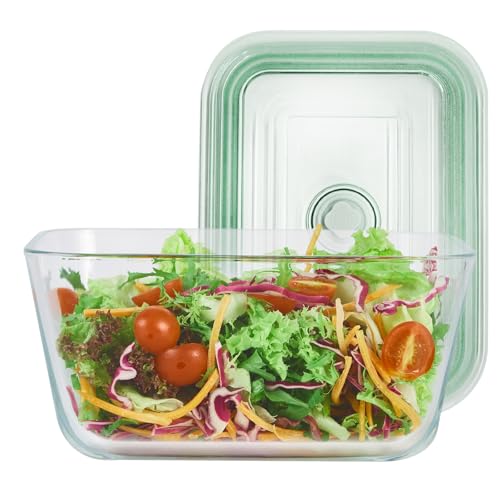 Opexscal 12 Cups/ 100 oz Large Glass Food Storage Baking Container with Lid - For Baking, Roasting, Storing Food, Vegetables Fruits - Image 1