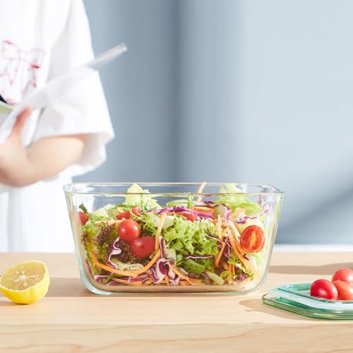 Opexscal 12 Cups/ 100 oz Large Glass Food Storage Baking Container with Lid - For Baking, Roasting, Storing Food, Vegetables Fruits - Image 4