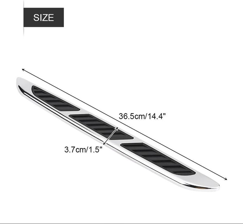Fydun 2pcs Universal Chrome Hood Vent Air Flow Intake Grille Decorative Trim - Image 5