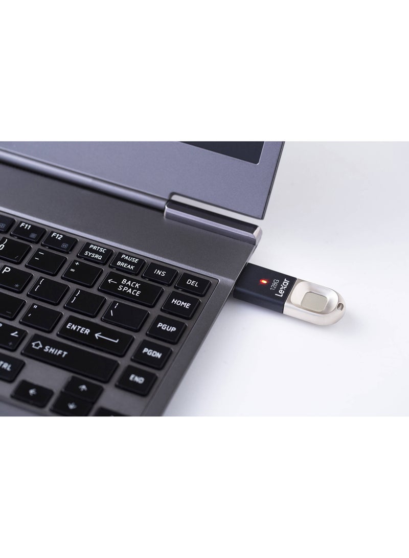 ليكسار ذاكرة Lexar Jumpdrive Fingerprint F35 USB 3.0 (128GB) - ضمان لمدة 3 سنوات - موزع رسمي - Image 2