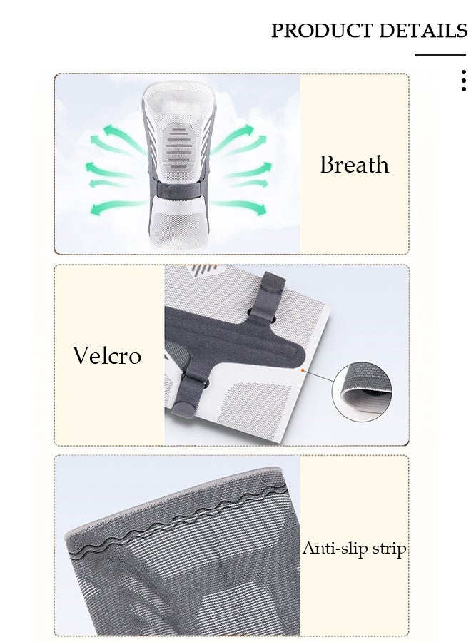 DUNISO قطعة واحدة من دعامة الركبة مع مثبتات جانبية للرجال والنساء، دعامات دعم الركبة الضاغطة القابلة للتعديل للرياضة، آلام الركبة، تمزق الغضروف المفصلي، ACL، MCL، التهاب المفاصل، تخفيف آلام المفاصل، التعافي من الإصابات - Image 4