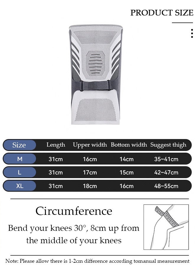 DUNISO قطعة واحدة من دعامة الركبة مع مثبتات جانبية للرجال والنساء، دعامات دعم الركبة الضاغطة القابلة للتعديل للرياضة، آلام الركبة، تمزق الغضروف المفصلي، ACL، MCL، التهاب المفاصل، تخفيف آلام المفاصل، التعافي من الإصابات - Image 5