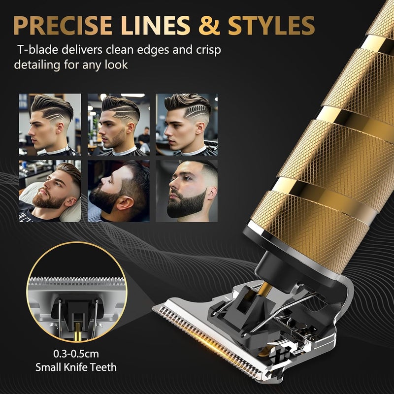 Ufree Hair Trimmer & Beard Trimmer for Men Professional, Electric Razor Shavers for Men, T Blade Precision Edgers Liners, Barber Clippers for Hair Cutting Mustache Facial, Mens Gifts - Image 5