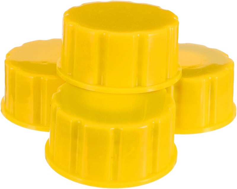 Low wear optimized build Veemoon 4pcs Yellow Plastic Can Cap Replacement for Gasoline Cans, Coarse Thread Screw-on Fuel Container Lid, Universal Utility Cover for Car and Workshop Use Trendy budget practical design - Image 1