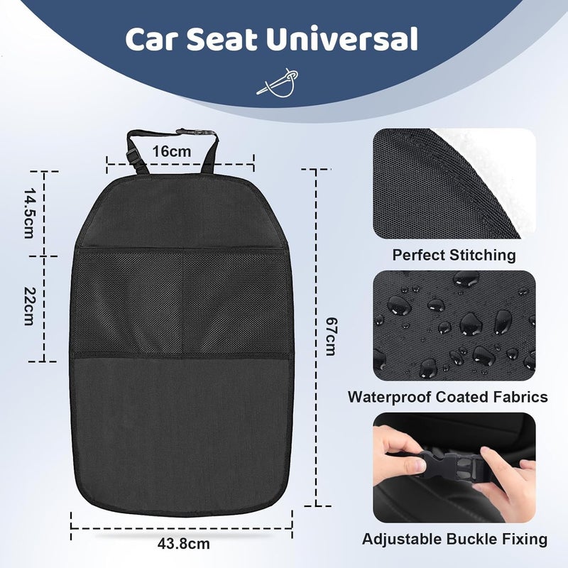2 Pcs Car Seat Cushion for Tesla Model 3 2017-2025, Car Seat Protector, Waterproof & Durable 600D Fabric, Non-Slip with Storage Pockets, 67×44cm - Image 2