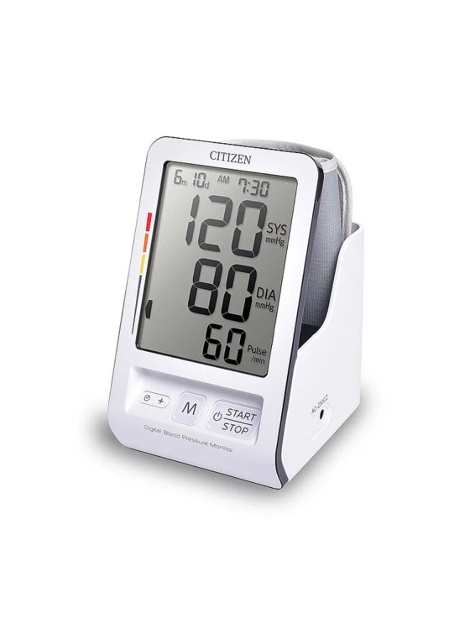 CITIZEN CH456 Digital Upper Arm Blood Pressure Monitor with Convenient Cuff Holder and Large Display - Image 1