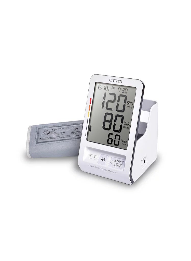 CITIZEN CH456 Digital Upper Arm Blood Pressure Monitor with Convenient Cuff Holder and Large Display - Image 2