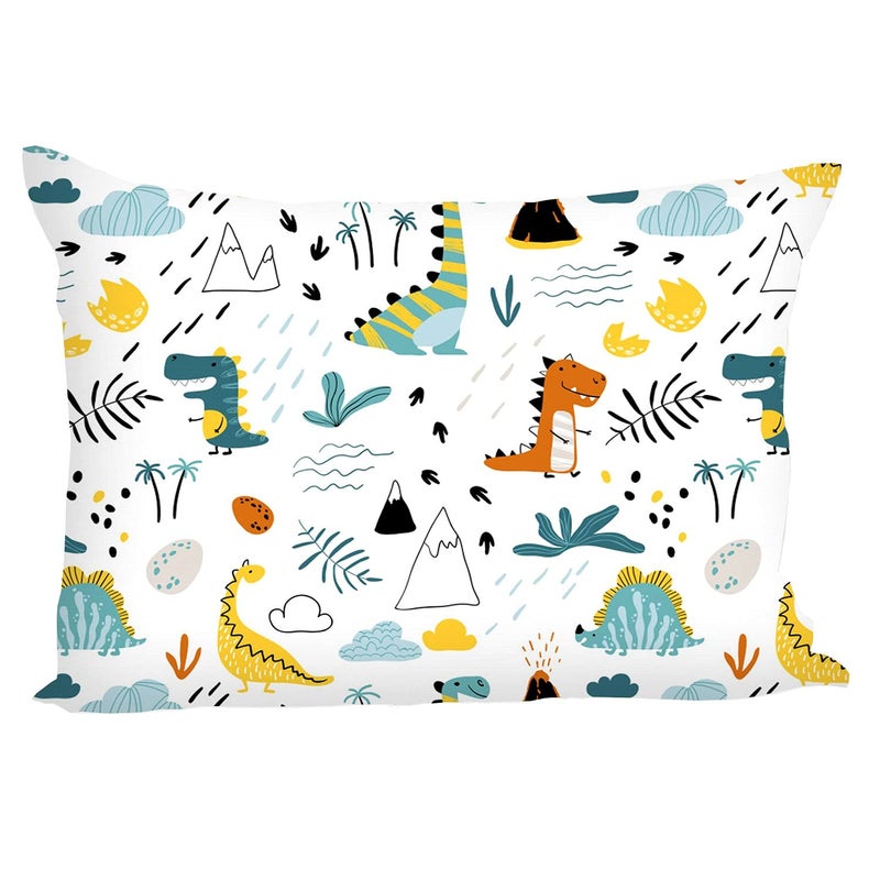 HEGZI Kids Dinosaur Plush Pillow - 12" x 18" - Toddlers & Children's Sleeping Pillow - Soft Cover - Perfect for Bed, School & Travel - Pack of 1 - Image 1