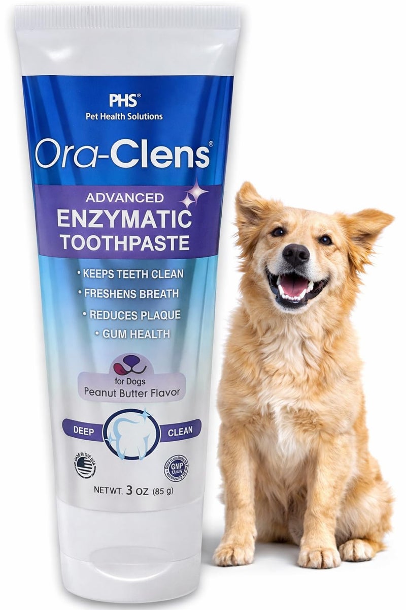 Advanced Enzymatic Toothpaste for Dogs, Peanut Butter Flavor Dog Toothpaste, Helps Clean Teeth & Freshen Breath, Supports Oral Hygiene, Dog Dental Care Toothpaste Gel, 3 oz - Image 1