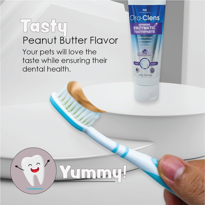 Advanced Enzymatic Toothpaste for Dogs, Peanut Butter Flavor Dog Toothpaste, Helps Clean Teeth & Freshen Breath, Supports Oral Hygiene, Dog Dental Care Toothpaste Gel, 3 oz - Image 2
