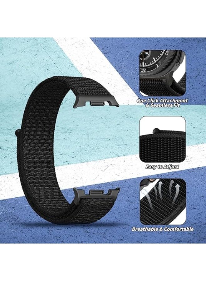 DKNG 4pcs suitable for Samsung Galaxy Watch 8 40mm / 44mm / Watch 8 Classic 46mm. Woven nylon replacement straps. Black / Shell / Green / Deep Sea Blue. - Image 2