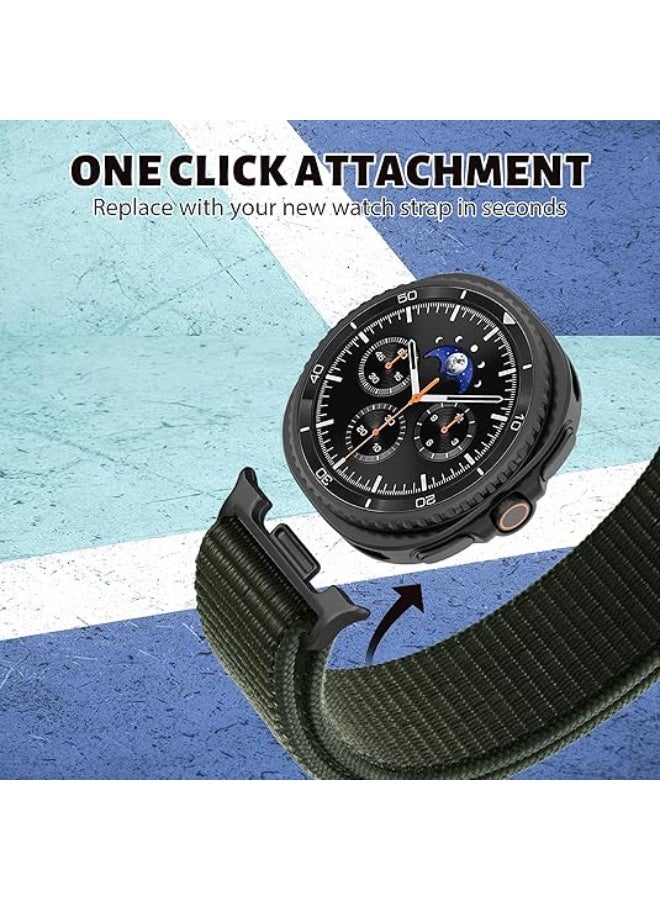 DKNG 4pcs suitable for Samsung Galaxy Watch 8 40mm / 44mm / Watch 8 Classic 46mm. Woven nylon replacement straps. Black / Shell / Green / Deep Sea Blue. - Image 4