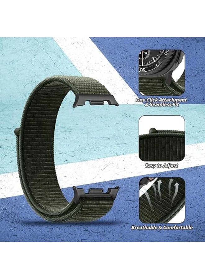 DKNG 4pcs suitable for Samsung Galaxy Watch 8 40mm / 44mm / Watch 8 Classic 46mm. Woven nylon replacement straps. Black / Shell / Green / Deep Sea Blue. - Image 5