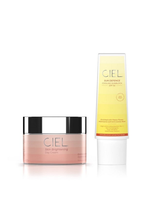 CIEL SPF 15 Day Cream & SPF 50 Glow Sunscreen | For Glowing & Radiant Skin | 100% Vegan | For All Skin Types | Moisturizer and Sunscreen Combo - 100 g - Image 1