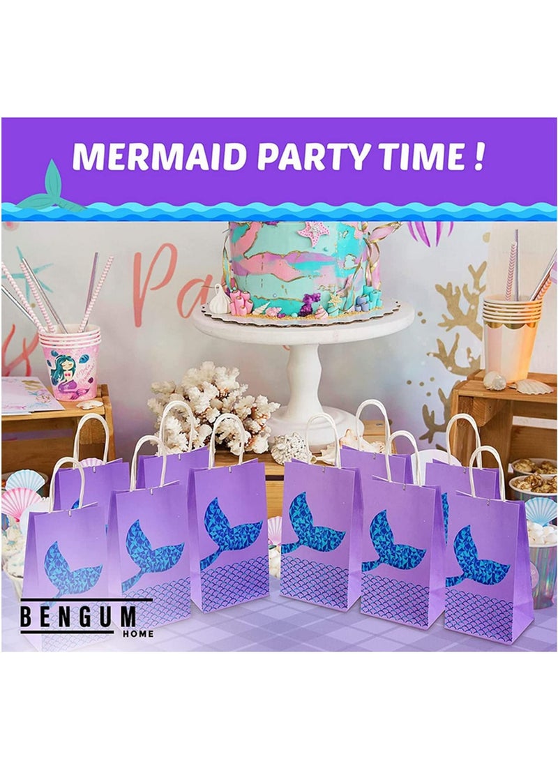 10 Pack Mermaid Party Gifts Bags Paper Candy Treat Gift Bags for Kids Birthday Mermaid Party Favors Supplies Mermaid Birthday Party Supplies Pack of 10 - Image 5
