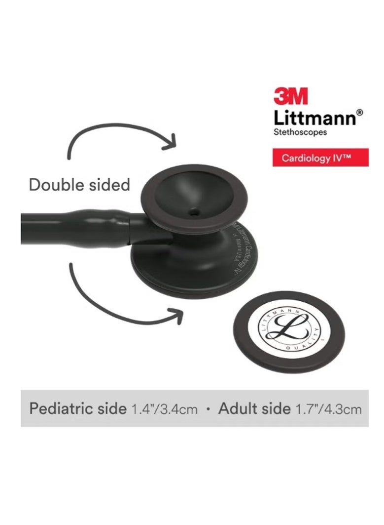 3M Littmann Stethoscope, Cardiology IV 27 inch Black Tube Black Chestpiece 6163 - Image 3