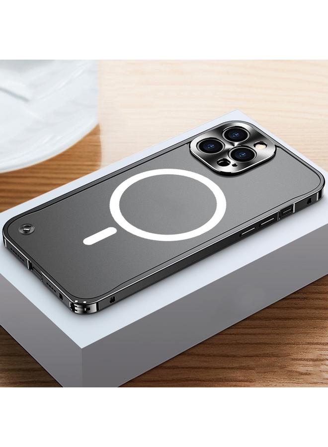 S-TOP Case For iPhone 14 Pro Max MagSafe Magnetic Metal Frame Frosted Phone Case - Image 1