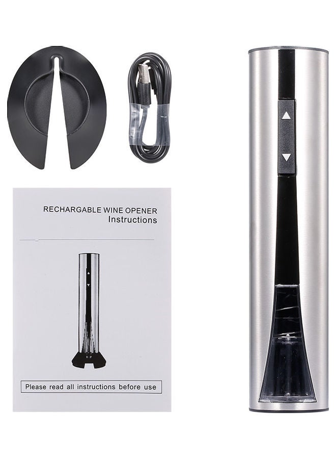 NIBEMINENT Electric Wine Opener with Foil Cutter and USB Rechargeable Silver 21.00 x 8.00 8.00cm - Image 5