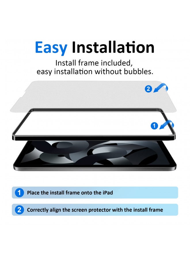 Ambison [2 Pack Matte Glass Screen Protector Compatible with iPad Air 5th Generation 2022 10.9 inch, [Install Frame] Anti Glare/Fingerprint Free/Bubble Free/9H Tempered Glass iPad Air 5 - Image 4