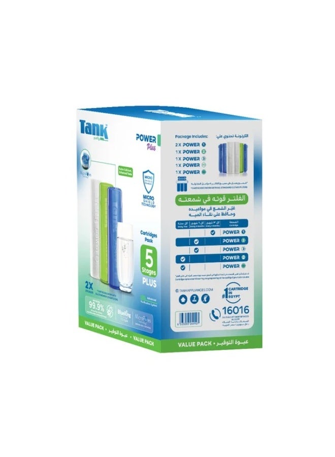 Tank Power Plus 5 Stages Cartridge Pack – 6 Replacement Filter Cartridges – Blue Ring® & Micro Pores® Technology – 5-Stage Water Filtration 14/012/0028 - Image 3