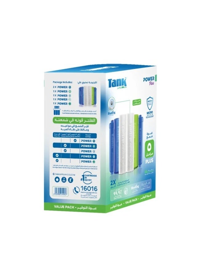Tank Power Plus 5 Stages Cartridge Pack – 6 Replacement Filter Cartridges – Blue Ring® & Micro Pores® Technology – 5-Stage Water Filtration 14/012/0028 - Image 4