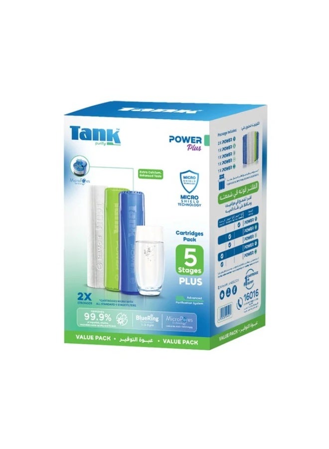 Tank Power Plus 5 Stages Cartridge Pack – 6 Replacement Filter Cartridges – Blue Ring® & Micro Pores® Technology – 5-Stage Water Filtration 14/012/0028 - Image 5