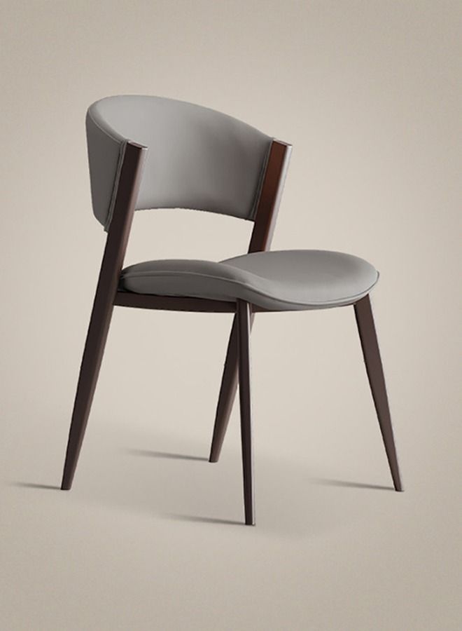 Neo Front PU Leather Dining Chair – High Resilience Sponge Living Room Chair Stylish and Comfortable Seating for Home, Kitchen, and Decor Enhancements –  M62-2068-9-Grey