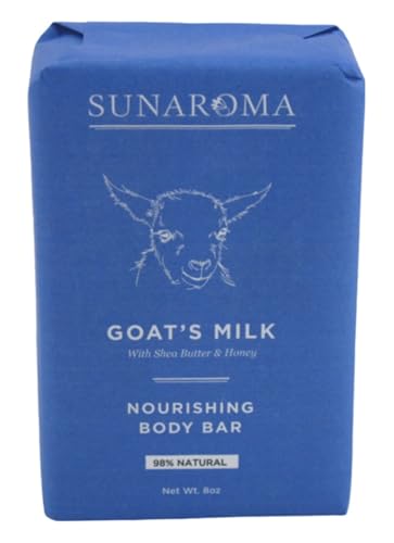 Sunaroma Soap Bar Goats Milk Shea Butter + Honey 8 Ounce (Pack of 6) - Image 1
