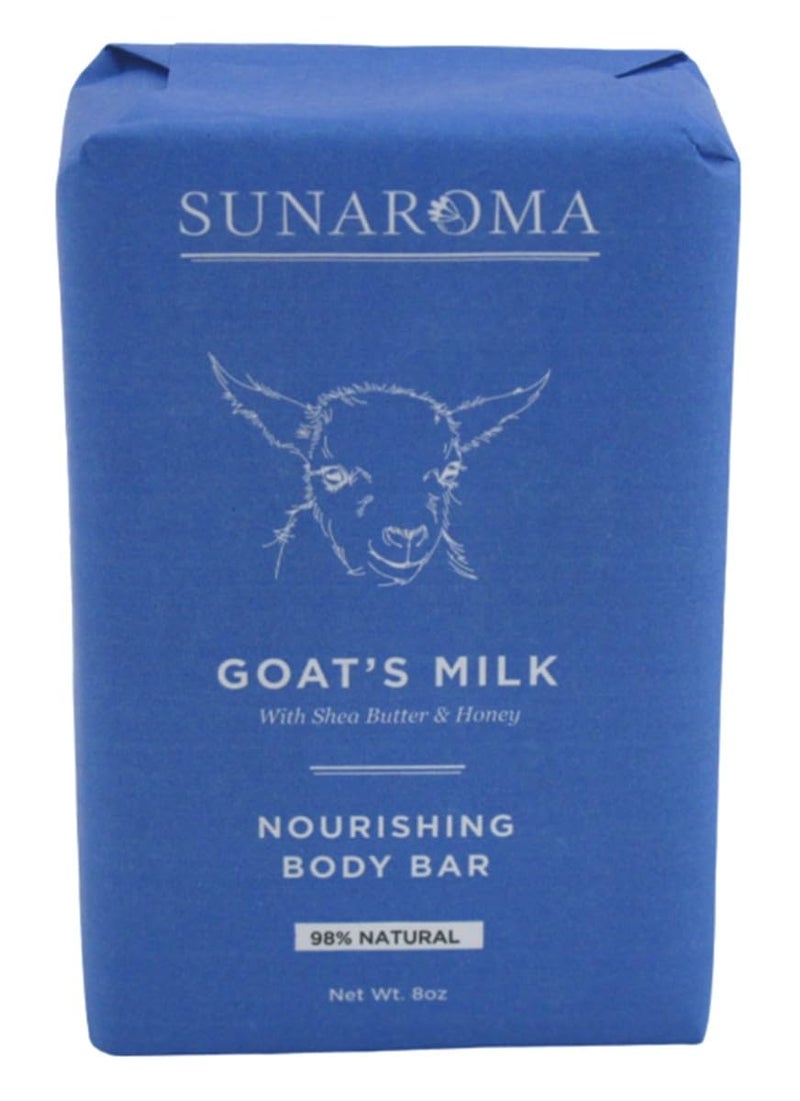Sunaroma Soap Bar Goats Milk Shea Butter + Honey 8 Ounce (Pack of 6) - Image 3