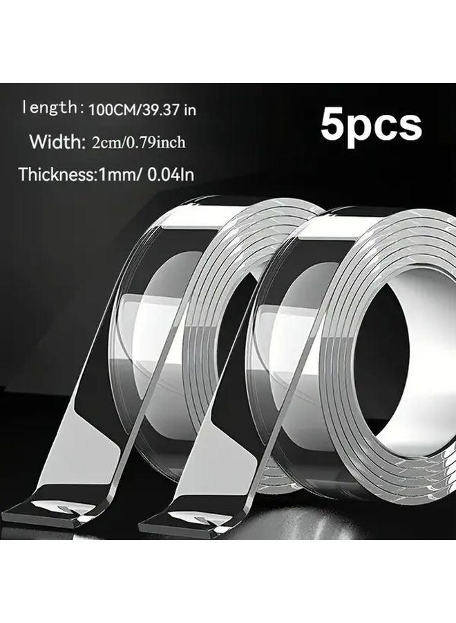 5pcs Transparent Heavy Duty Double Sided Nano Tape Super Strong Reusable - Image 1