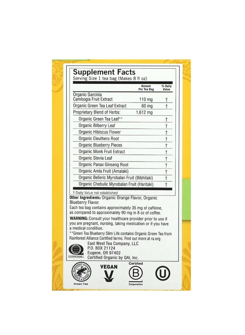 شاي يوغي شاي سليم لايف الأخضر بالتوت الأزرق 16 كيس شاي 1.12 أونصة (32 جم) - Image 2